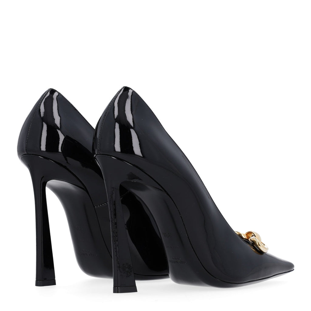 Saint Laurent Vernice Grupy Silvana 110mm Women's Pumps Black and Oro Antico