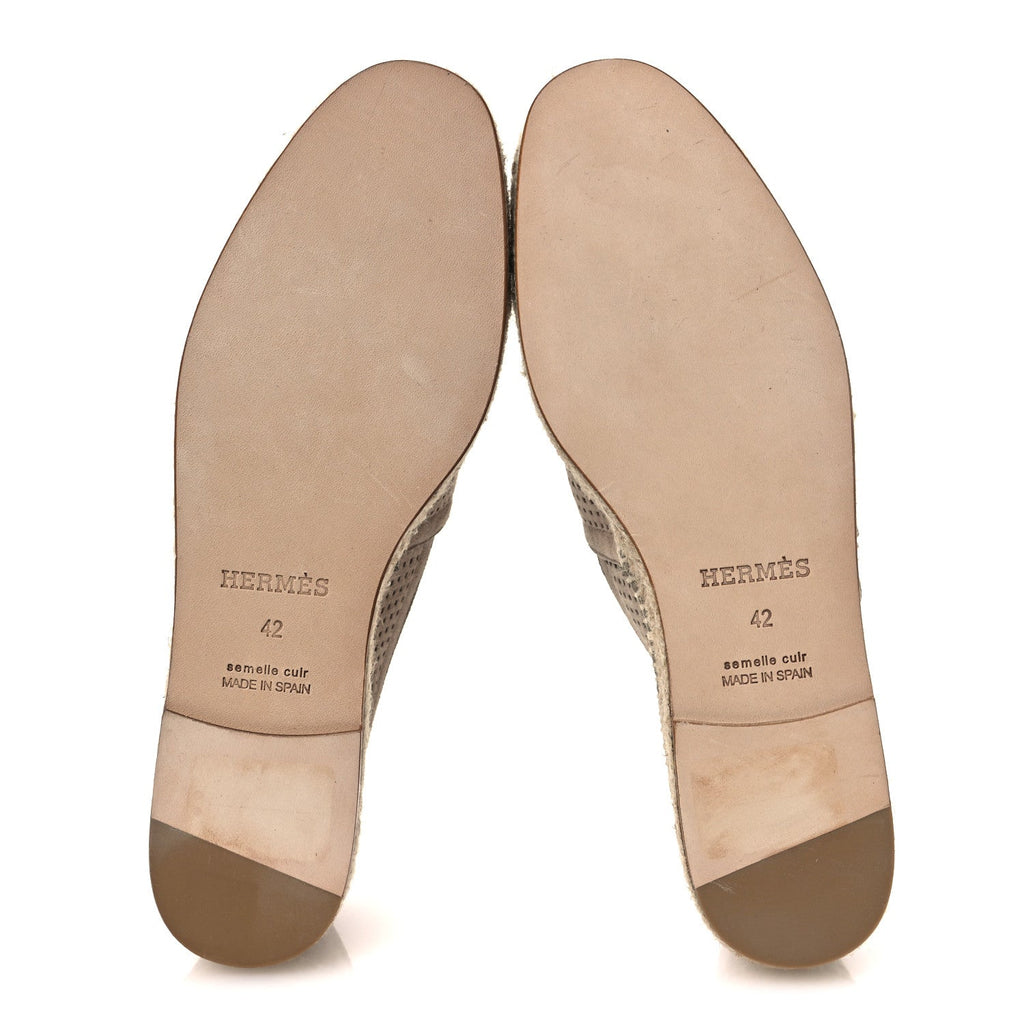 Hermes Suede Goatskin Men's Enrique Espadrilles 42 Beige Sable