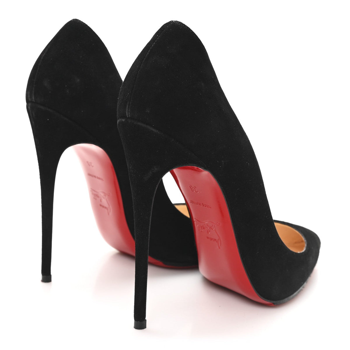 Christian Louboutin Suede Women's Pigalle Follies 120 Pumps 38 Black