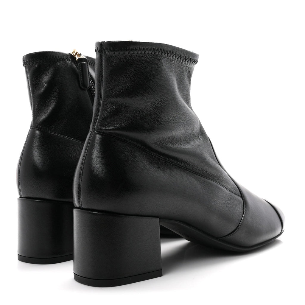 Chanel Stretch Lambskin Women's CC Uniform Boots 40.5 Black
