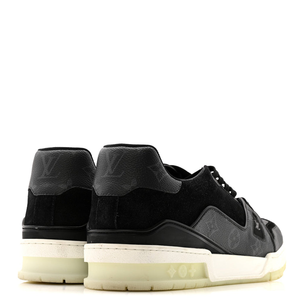 Louis Vuitton Monogram Eclipse Men's LV Trainer Sneakers 10 Black