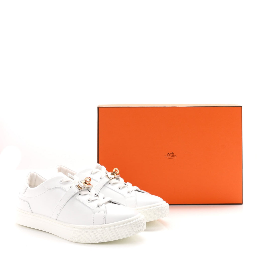 Hermes Calfskin Women's Day Sneakers White