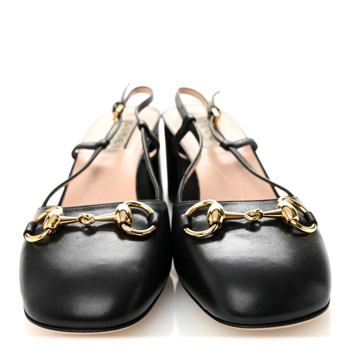 Gucci Malaga Kid Calfskin Women's Horsebit 70mm Slingback Pumps 36 Black