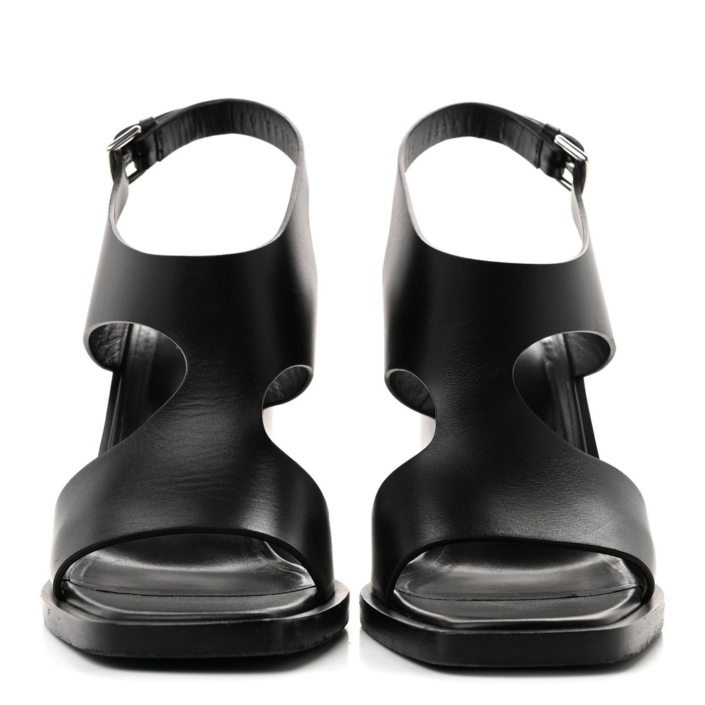 Hermes Calfskin Women's Kalya 100 Sandals 39 Black