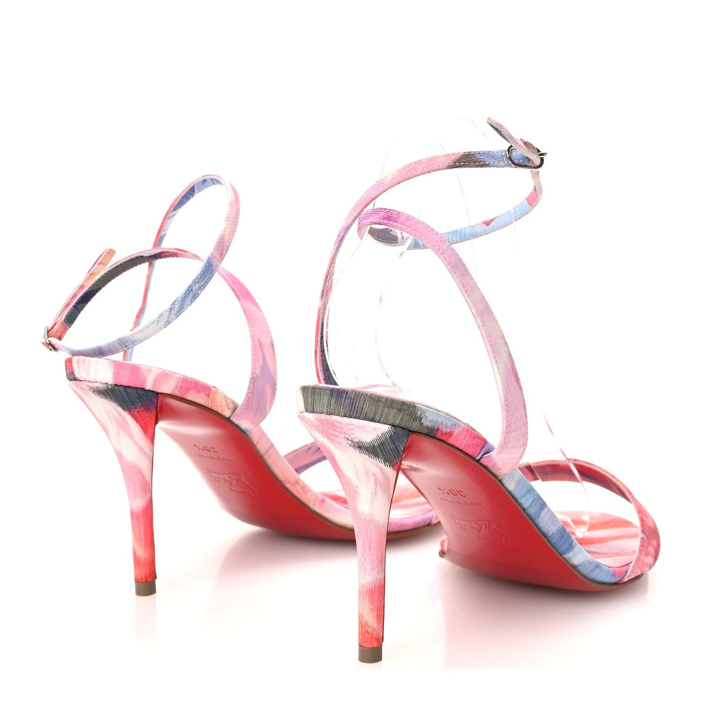 Christian Louboutin Satin Women's Miss Z 80 Sandals 39.5 Multi Lin