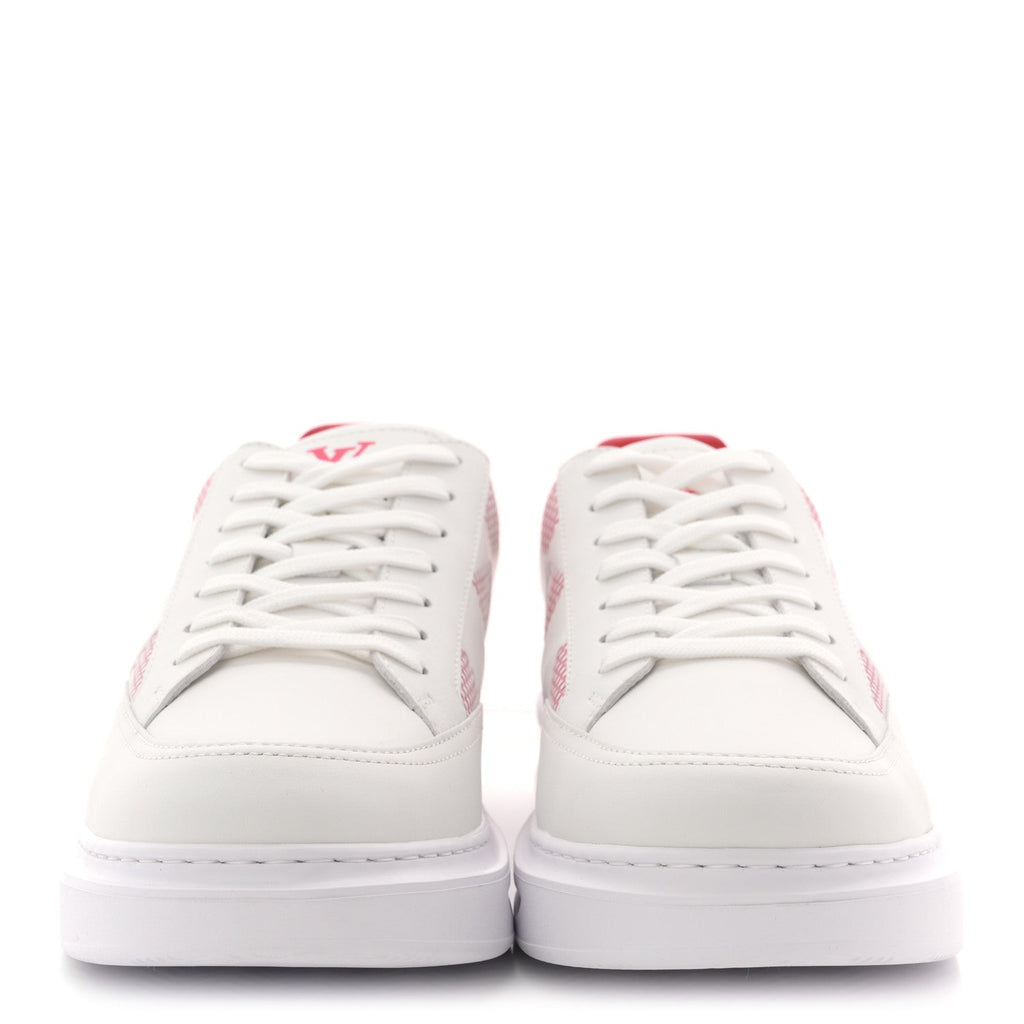 Louis Vuitton Damier Calfskin Men's Beverly Hills Sneakers 8 White Rouge