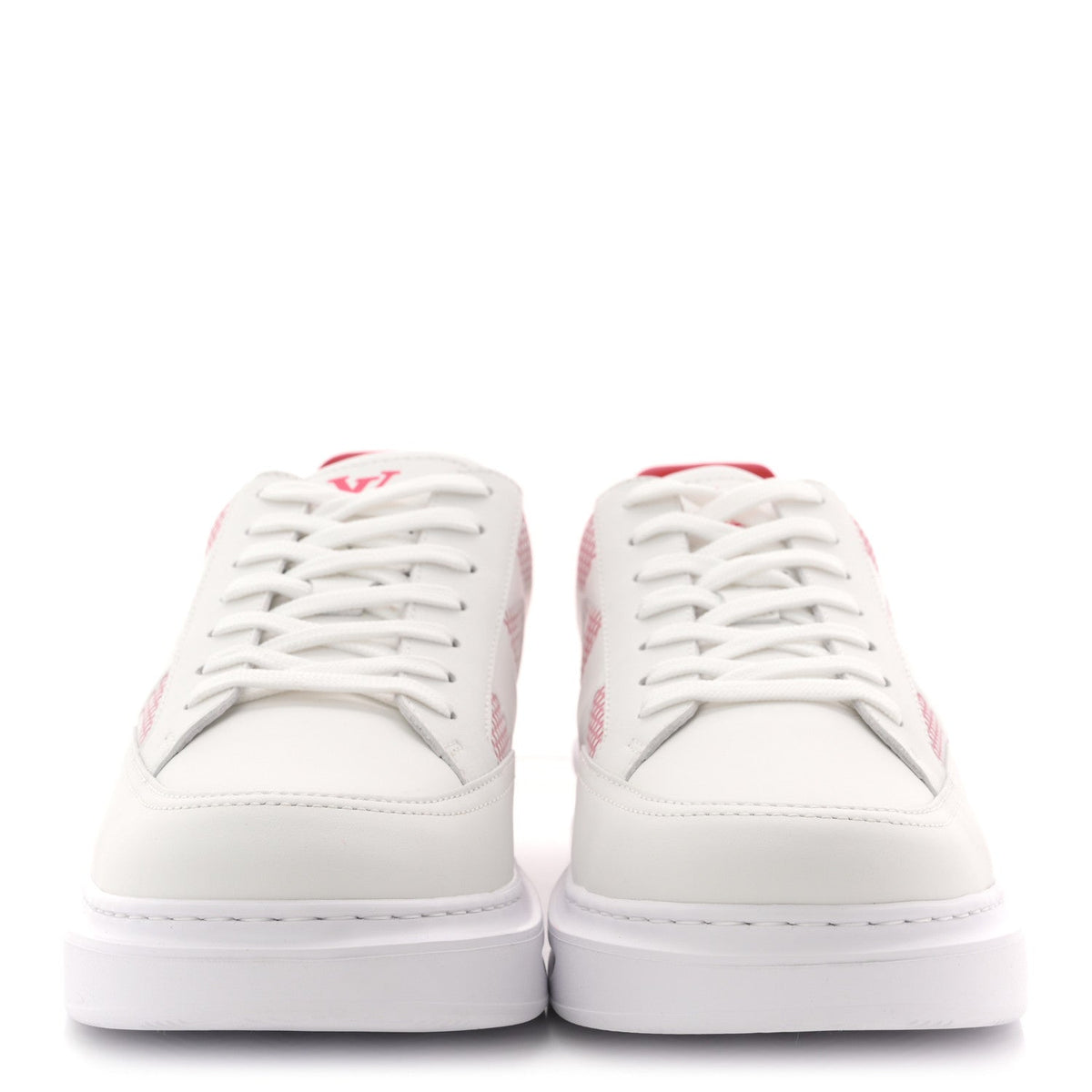 Louis Vuitton Damier Calfskin Men's Beverly Hills Sneakers 8 White Rouge