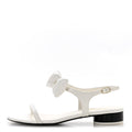 Lambskin CC Bow Sandals White Black