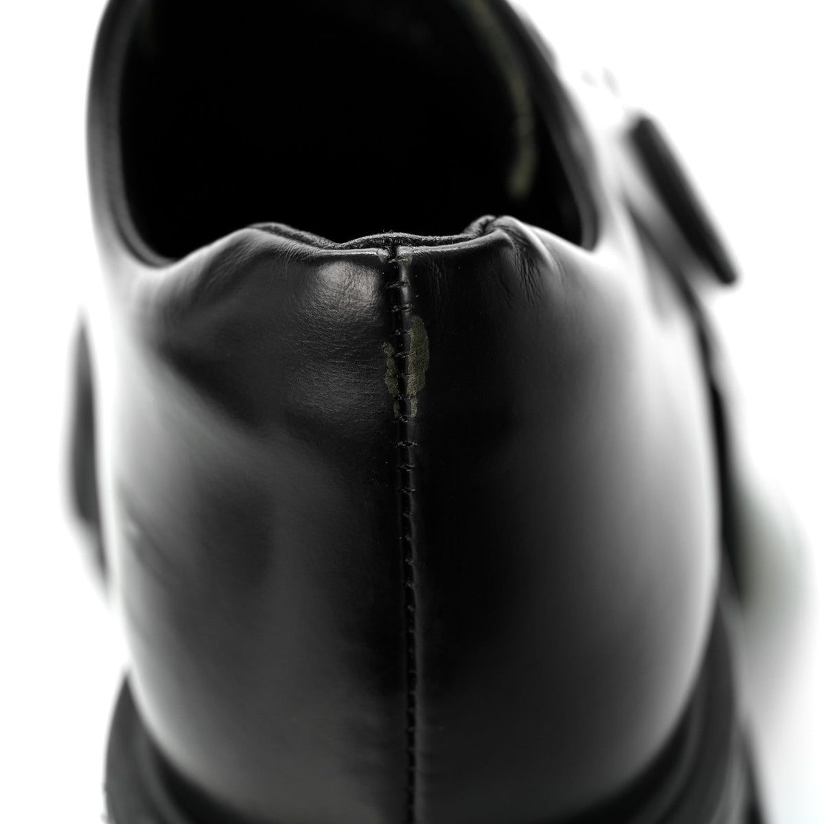 Prada Spazzolato Calfskin Women's Monolith Derby Loafers 36.5 Black