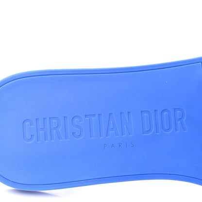 Christian Dior Technical Stretch Fabric Women's Dio(r)evolution Slide Sandals 35 Blue Fluo