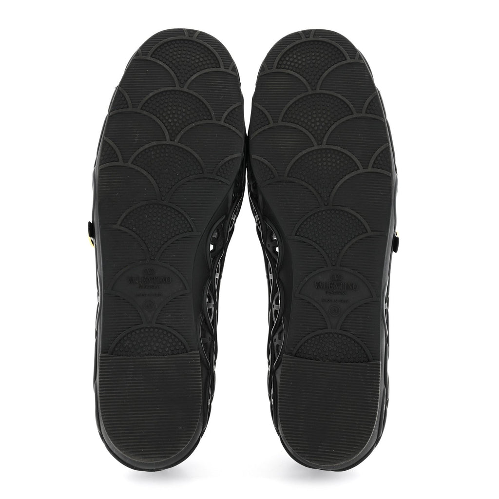 Valentino Garavani Rubber Women's VLogo Ondette Ballerina Flats 41 Black