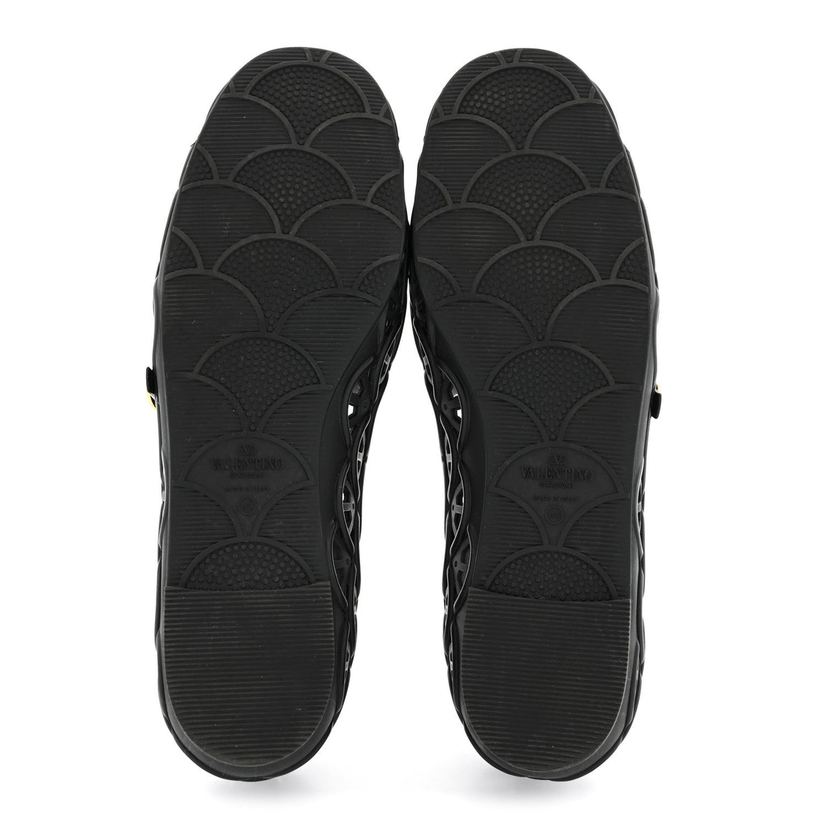 Valentino Garavani Rubber Women's VLogo Ondette Ballerina Flats 41 Black