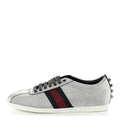 Glitter Fabric Studded Web Sneakers Silver