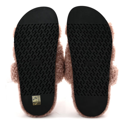 Hermes Woolskin Women's Chypre Sandals 39.5 Bois De Santal
