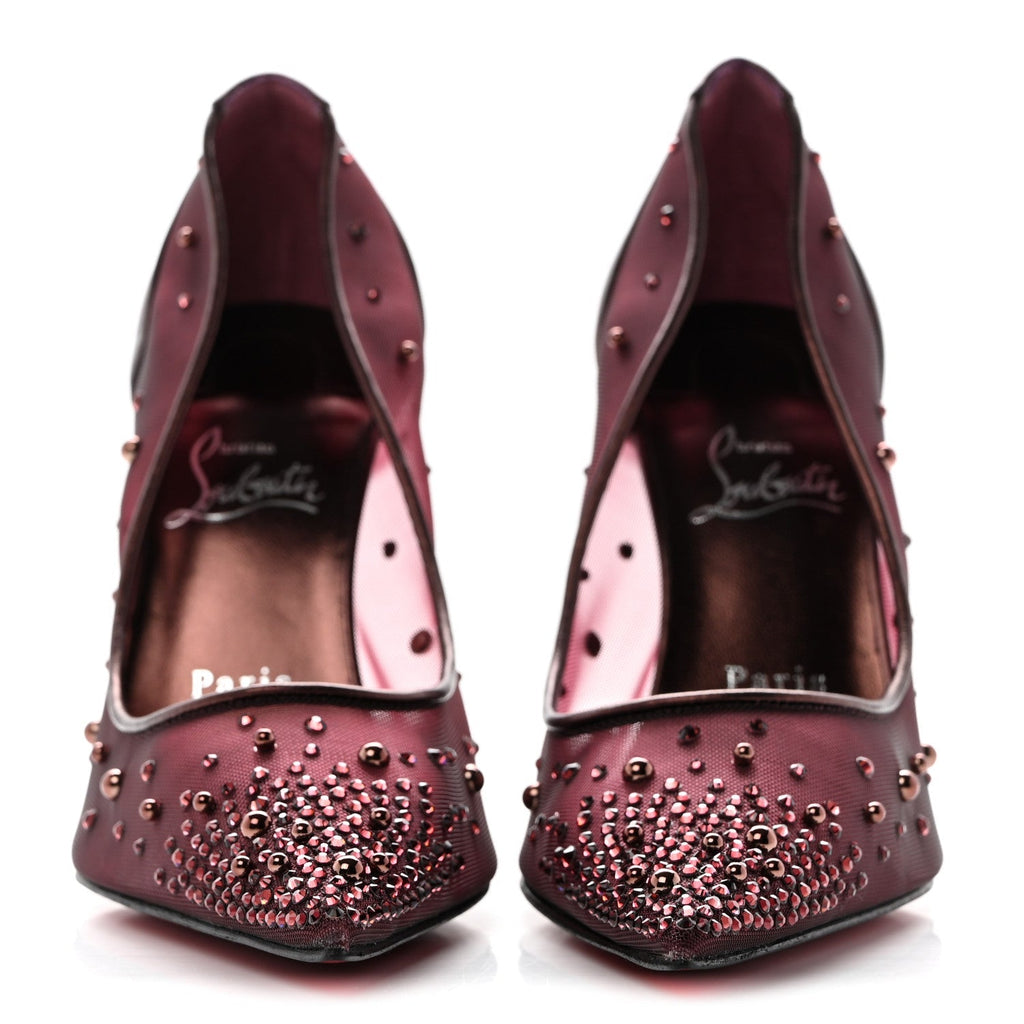 Christian Louboutin Rete Nappa Laminata Women's Miss Z Degrastrass Perla 100 Pumps 40 Palacy