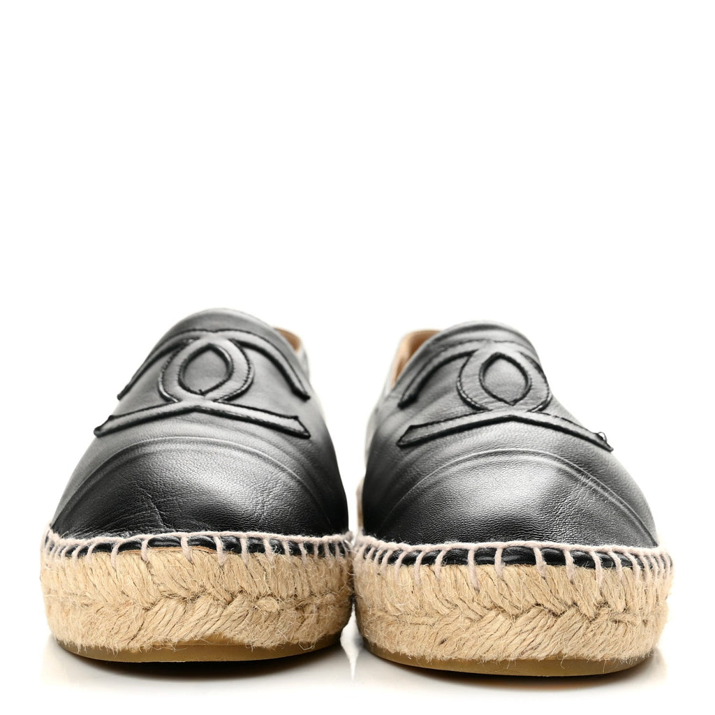 Chanel Lambskin Women's CC Espadrilles 36 Black