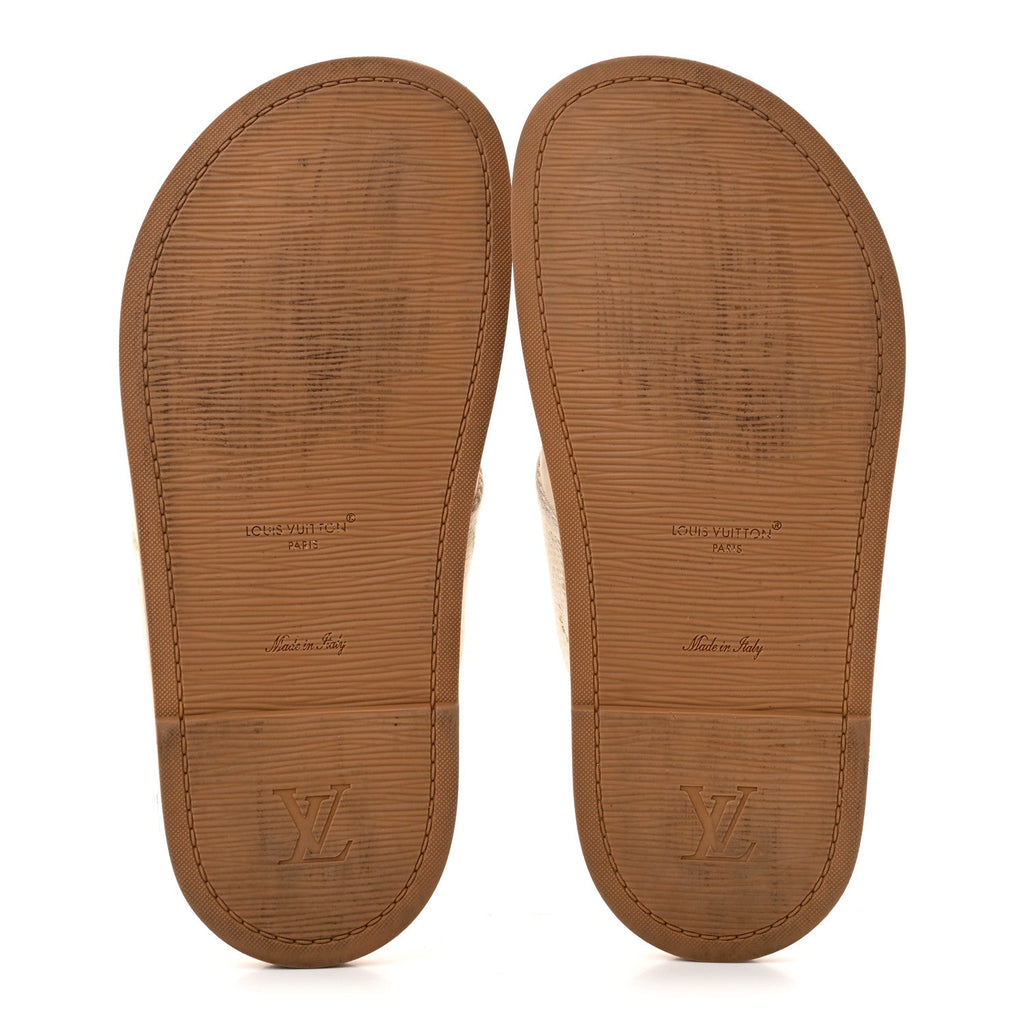 Louis Vuitton Leather Women's LV Bliss Comfort Cross-Over Mules 37 Ecru