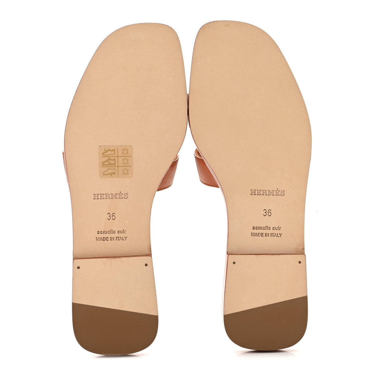 Hermes Epsom Women's Oran Sandals 36 Orange Canyon
