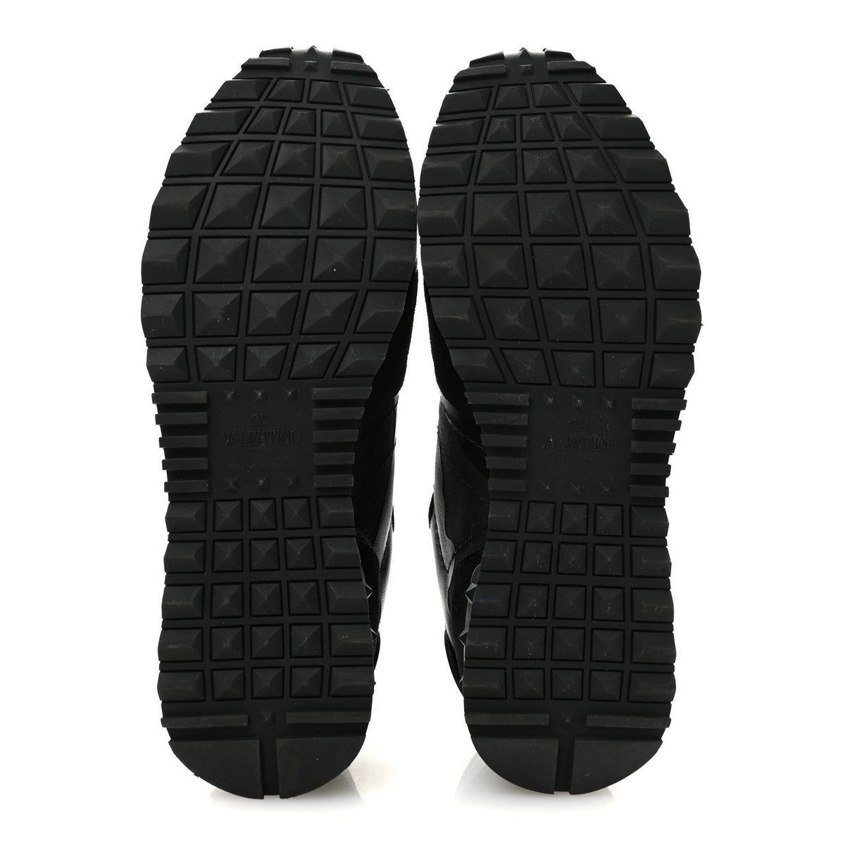 Valentino Garavani Suede Men's Camouflage Rockrunner Sneakers 41 Black