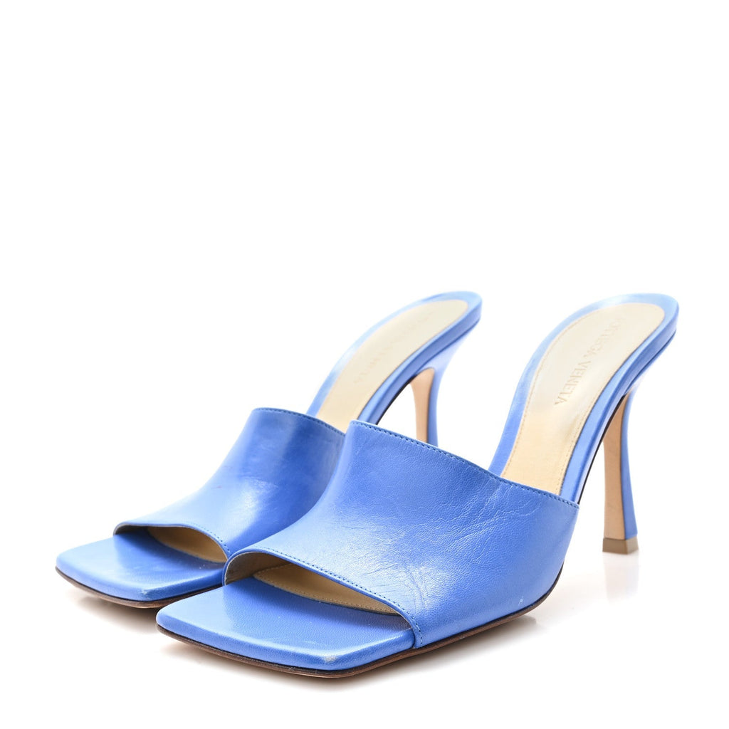 Bottega Veneta Lambskin Women's Stretch Mule Sandals 37 Aquarium
