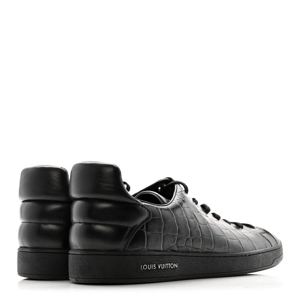 Louis Vuitton Calfskin Men's Frontrow Sneakers 8 Black