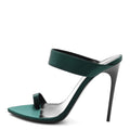 Saint Laurent Crepe Satin Women's Martha Mule 110 Sandals 35.5 Dorian Green