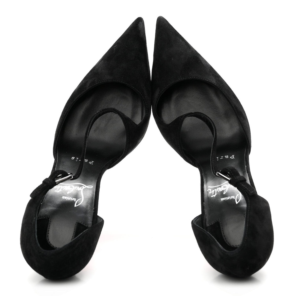 Christian Louboutin Suede Women's Miss Ziggyta 100 Pumps 36.5 Black