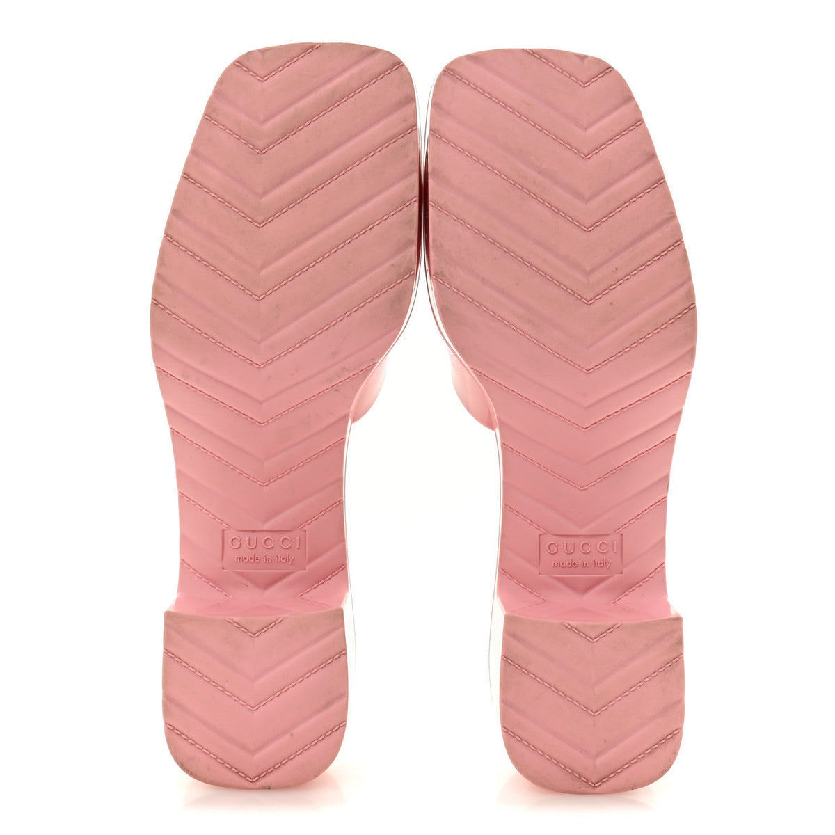 Gucci Rubber Women's Platform Logo Slide Sandals 38 Wild Rose