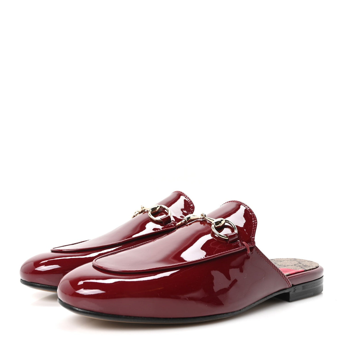 Gucci Patent Women's Princetown Slippers 36 Rosso Ancora