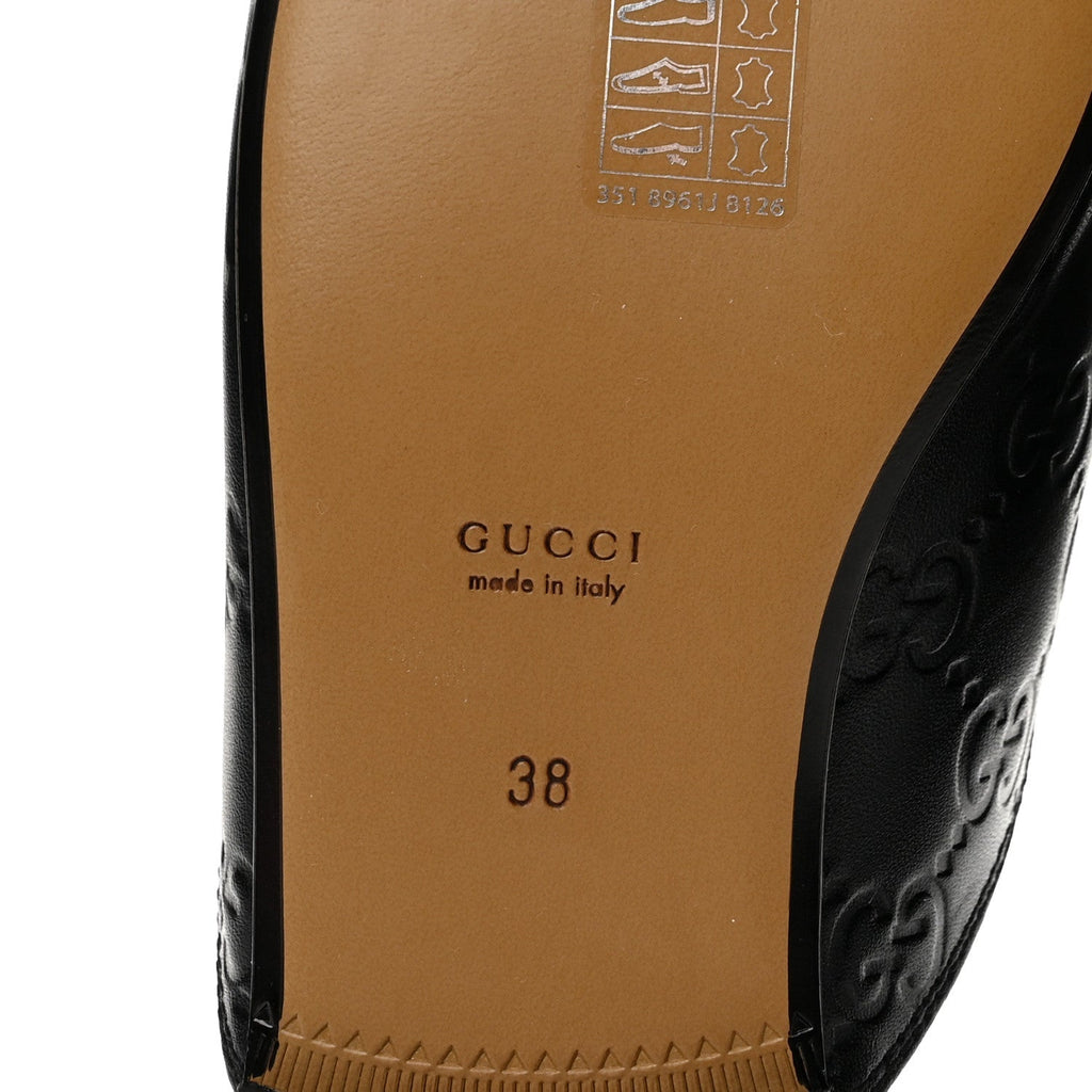 Gucci Guccissima Calfskin Women's Princetown Slippers 38 Black