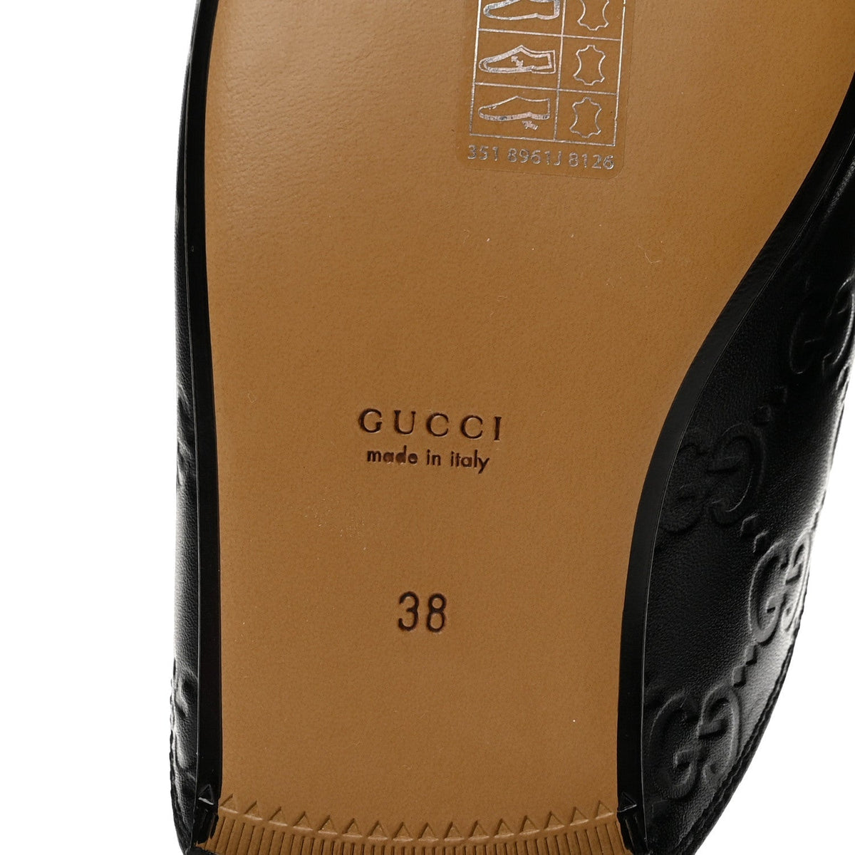 Gucci Guccissima Calfskin Women's Princetown Slippers 38 Black