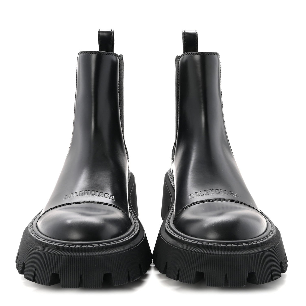 Balenciaga Smooth Calfskin Women's Tractor 20mm Chelsea Boots 35 Black