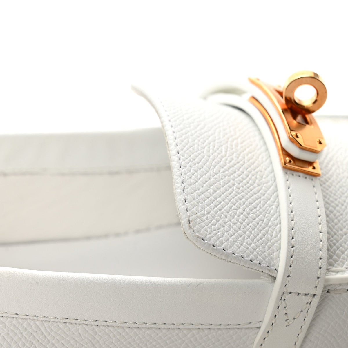 Hermes Epsom Calfskin Game Women's Slip On Sneakers White