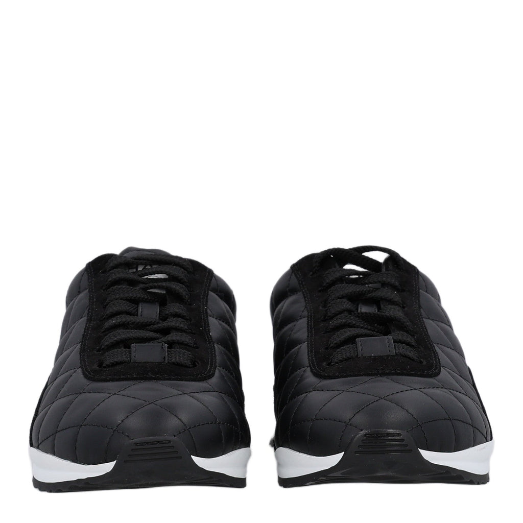 Chanel Suede Calfskin Quilted Women's Sneakers 36.5 Black