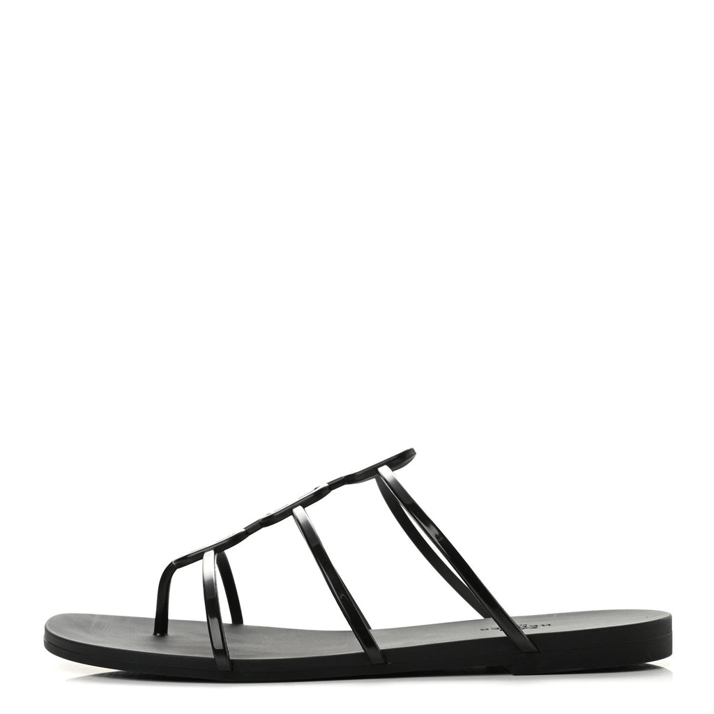 Hermes Rubber Women's Mykonos Sandals 40 Black