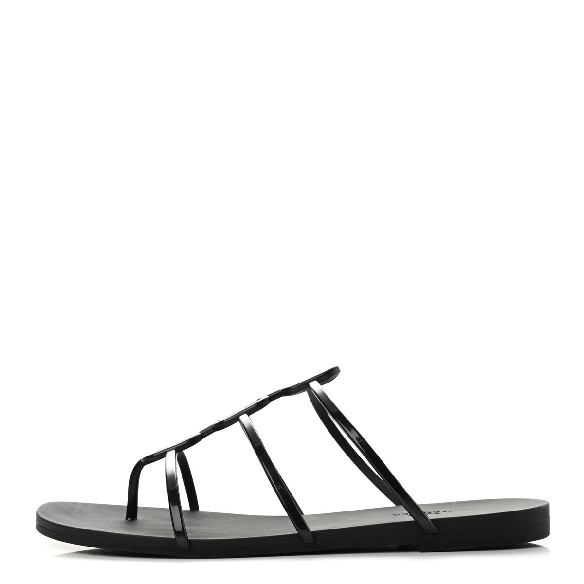 Hermes Rubber Women's Mykonos Sandals 40 Black