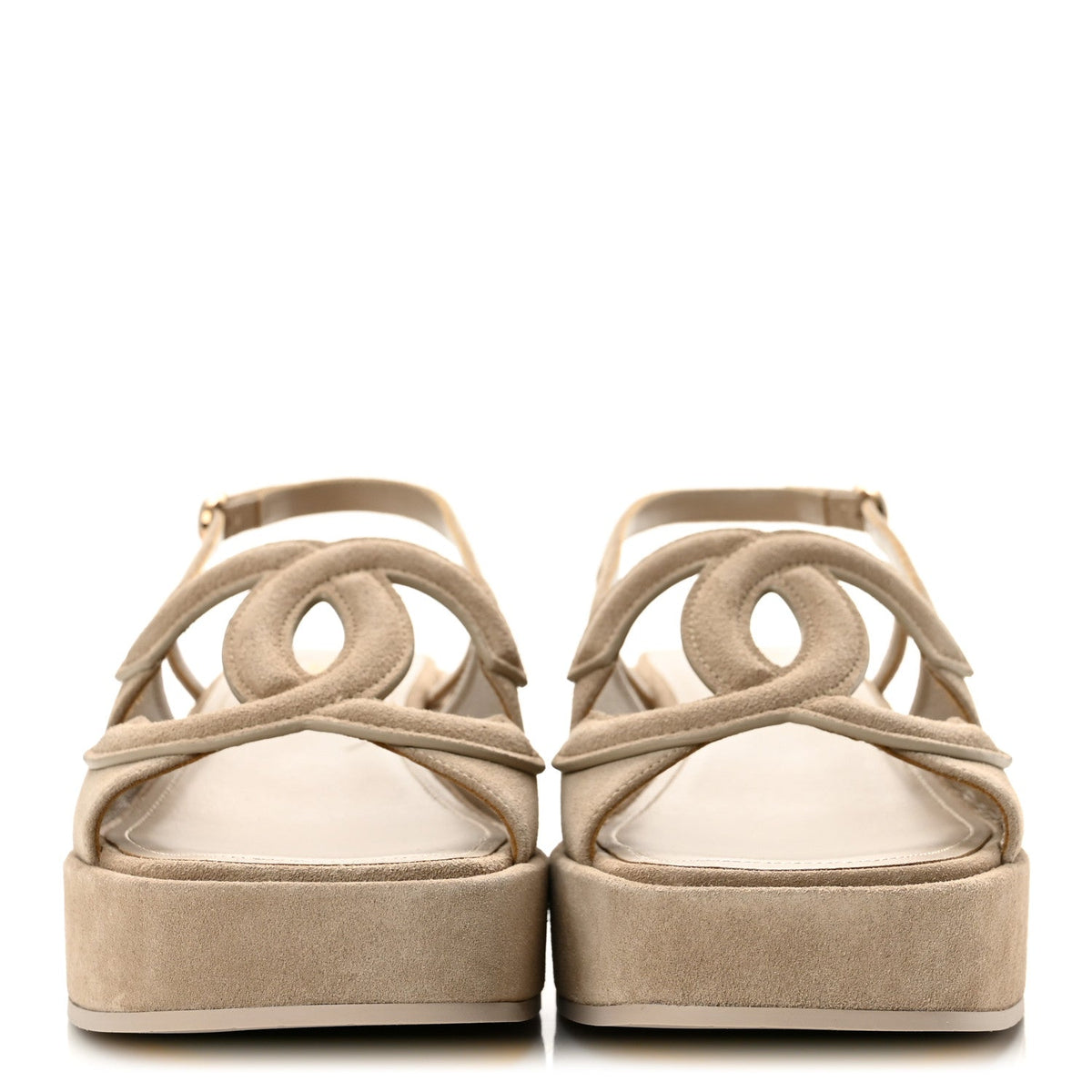 Chanel Suede Calfskin Platform CC Women's Sandals