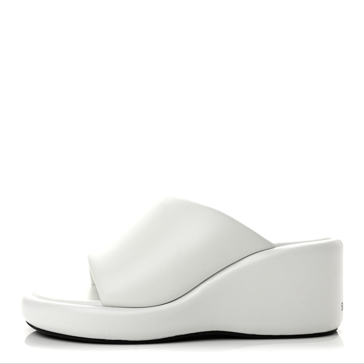 Balenciaga Smooth Nappa Women's Rise Wedge Sandals 37 White Black