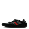GG Suede Monogram Crystal Web Sneakers Black