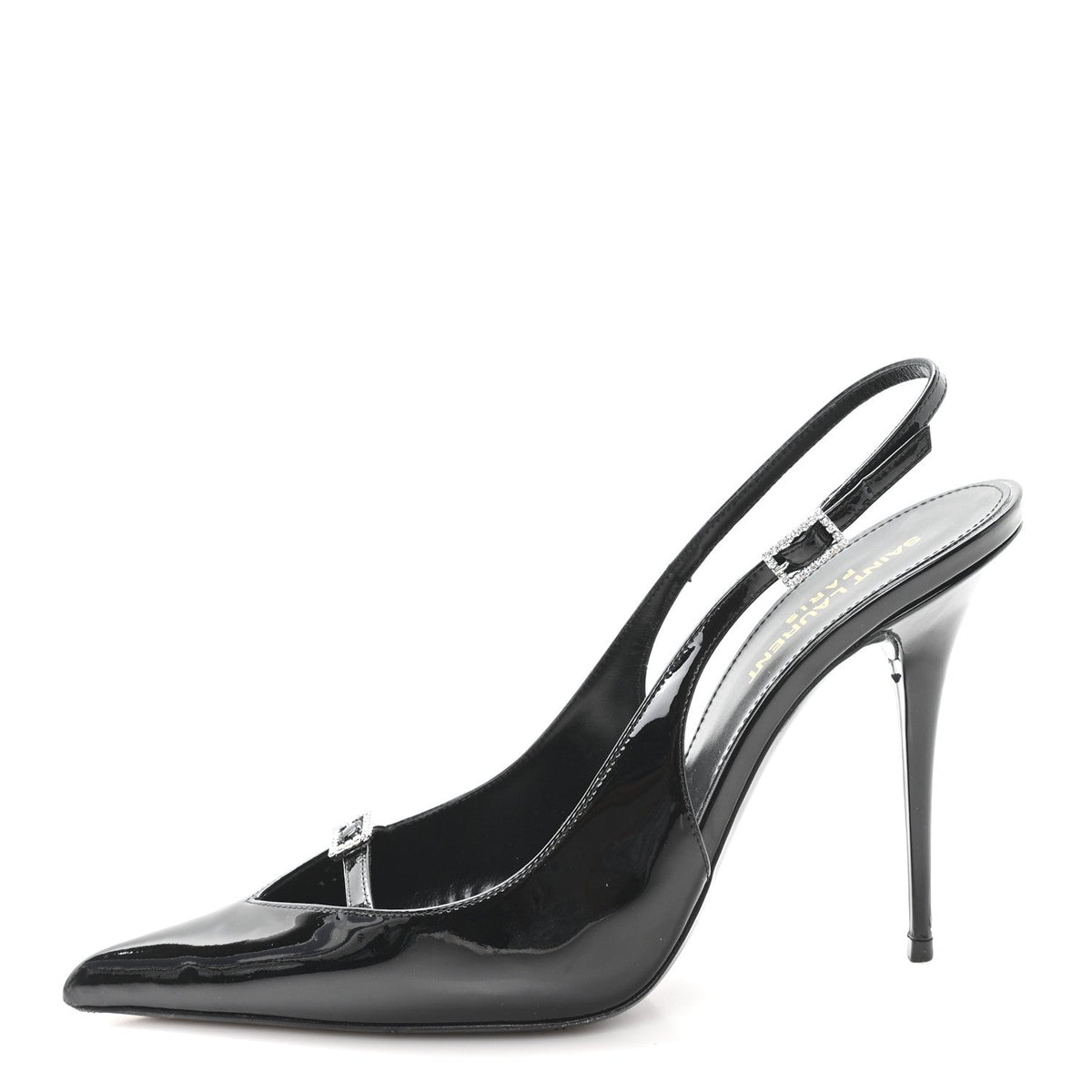 Saint Laurent Patent Leather Women's Vernice Slingback Pumps 39 Black