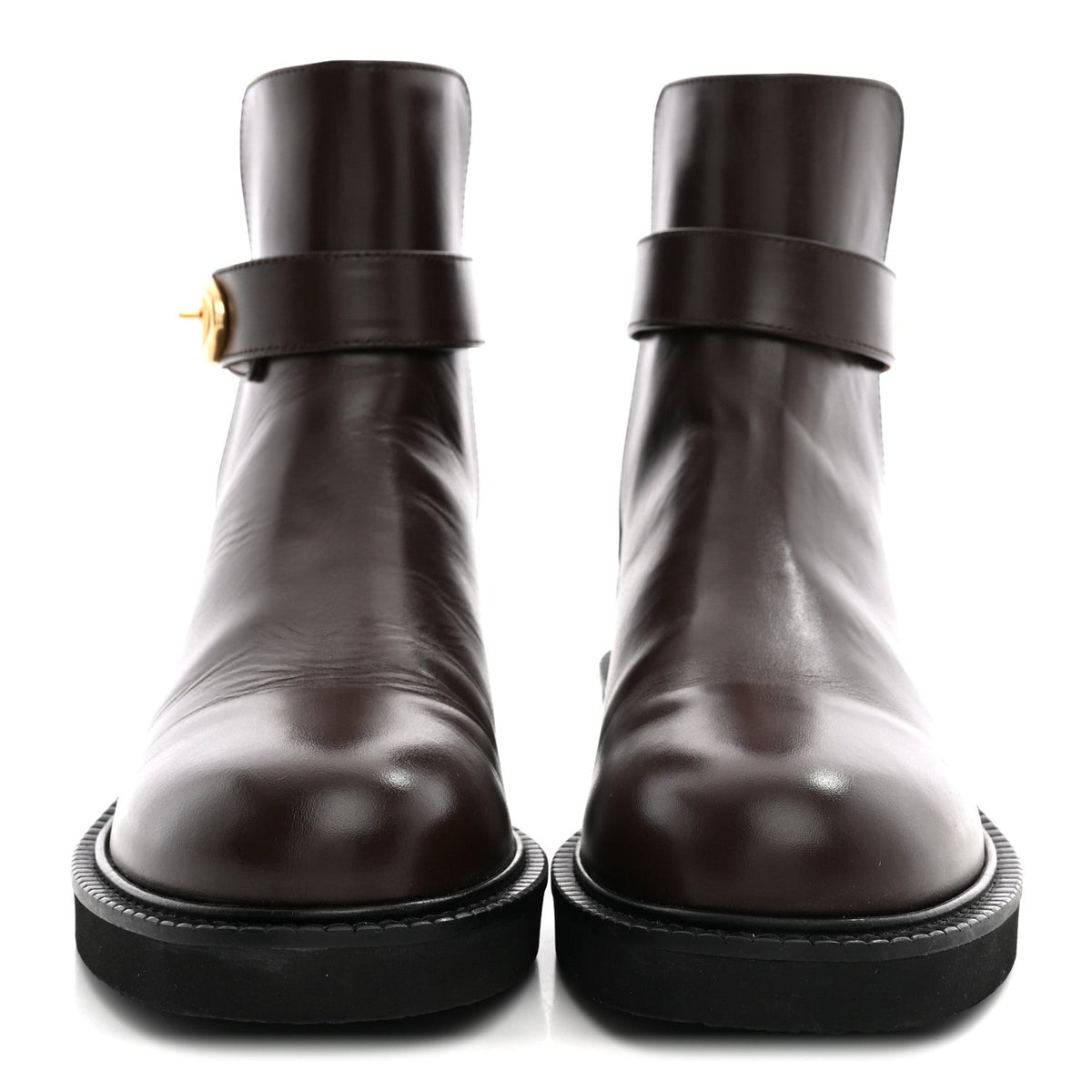 Valentino Garavani Calfskin Women's VLogo Locker 40mm Ankle Boots 36.5 Brown