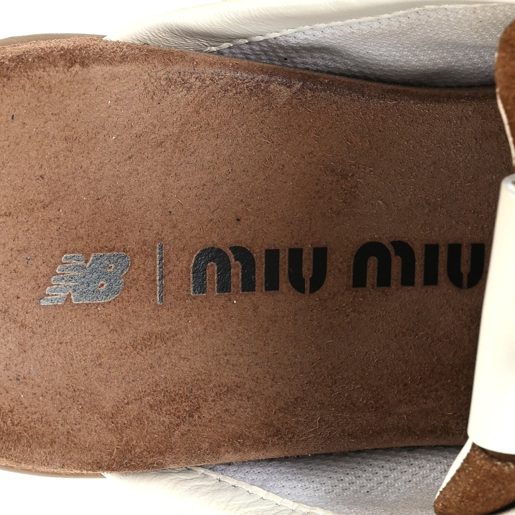 Miu Miu Faded Suede Calfskin Women's 530 SL Slip-On Mules 36.5 Ecru