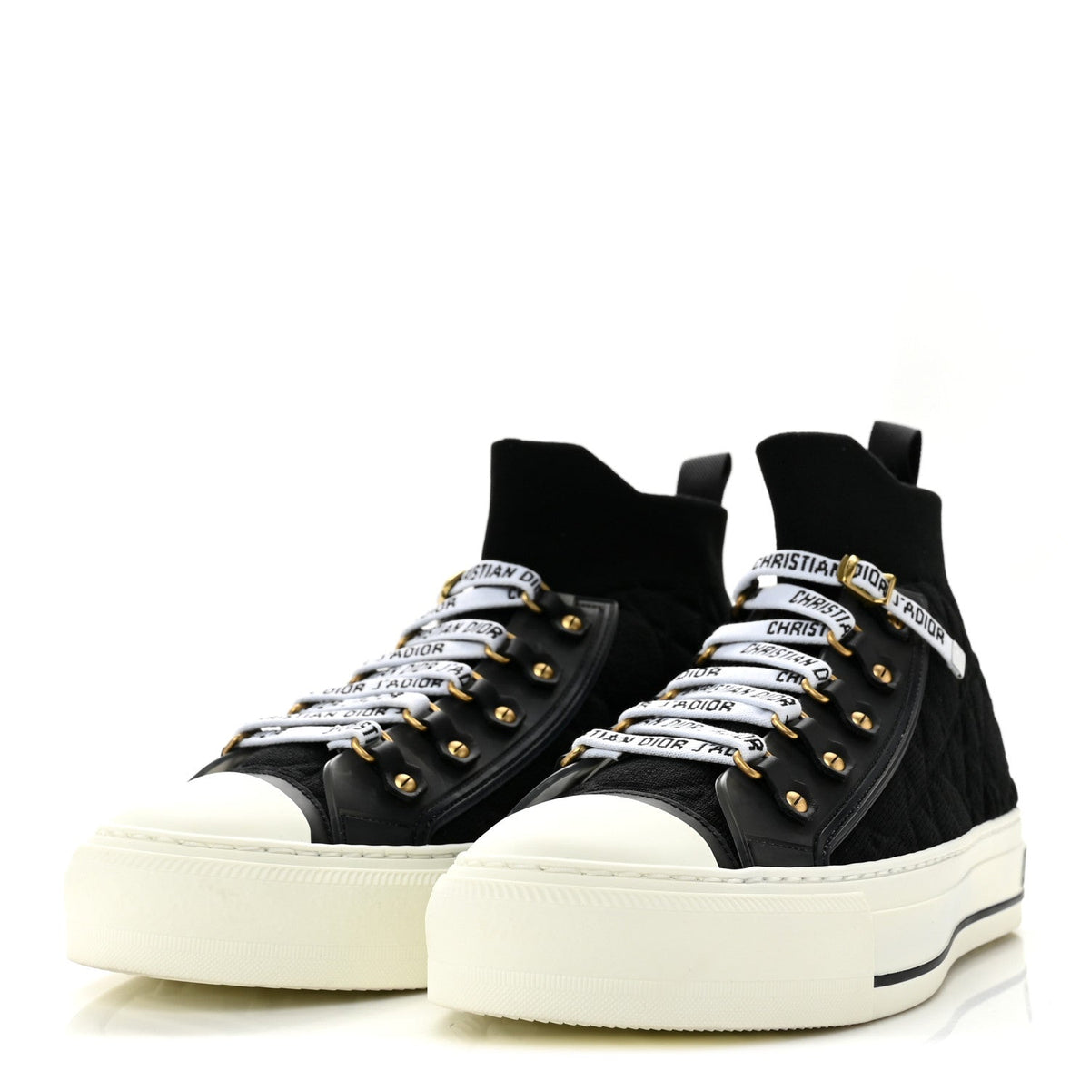 Christian Dior Technical Mesh Women's Walk'n Dior High Top Sneakers 38.5 Black