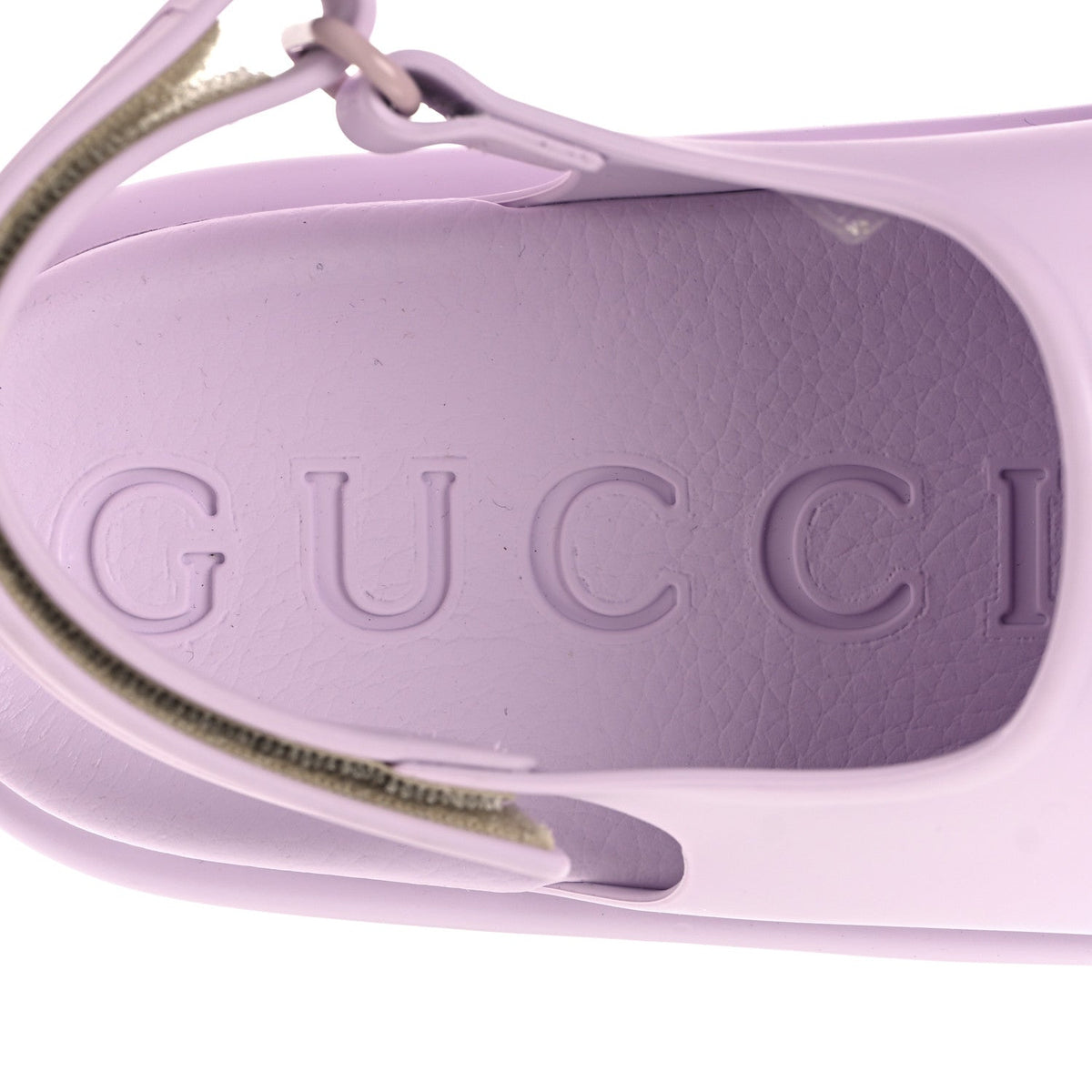 Gucci Rubber Women's Horsebit Touch Strapped Sandals 36 Talc Pink