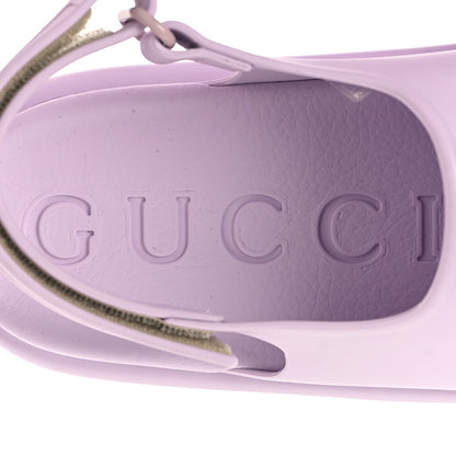 Gucci Rubber Women's Horsebit Touch Strapped Sandals 36 Talc Pink