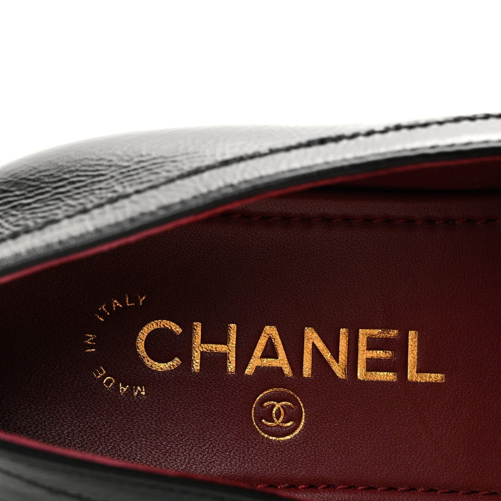 Chanel Crumpled Shiny Lambskin CC Women's Loafers