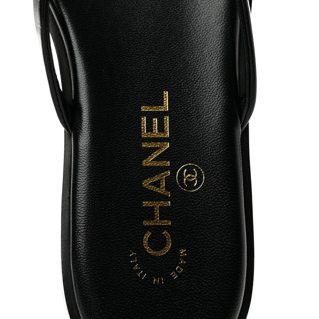 Chanel Goatskin CC Times Square Women's Thong Sandals