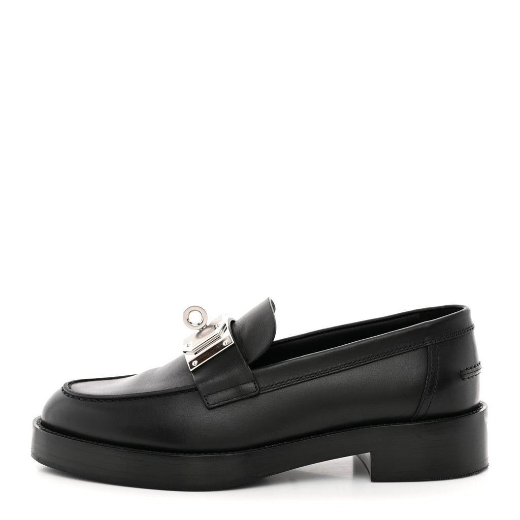 Hermes Calfskin Women's Hot Loafers Black