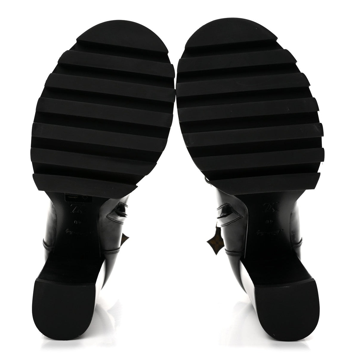 Louis Vuitton Glazed Calfskin Women's Star Trail Boots 40 Black