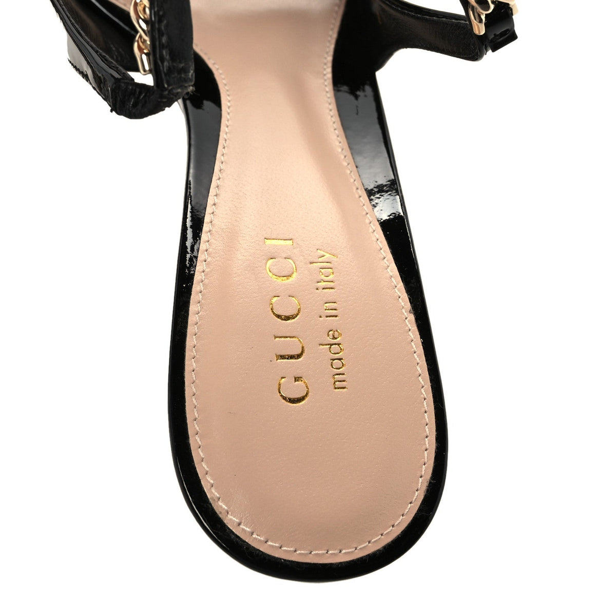 Gucci Patent Calfskin Women's Signoria 35mm Slingback Pumps 37.5 Black